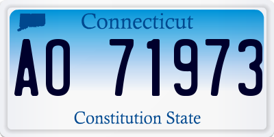 CT license plate AO71973