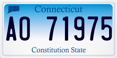 CT license plate AO71975