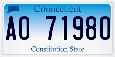 CT license plate AO71980