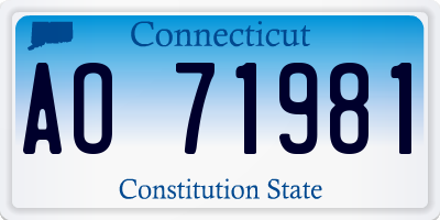 CT license plate AO71981