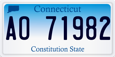 CT license plate AO71982