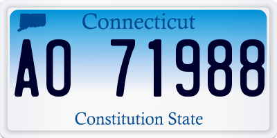 CT license plate AO71988