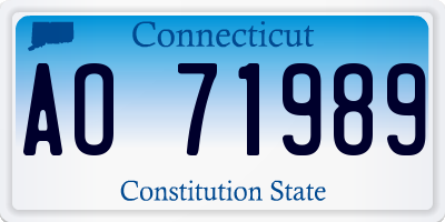 CT license plate AO71989