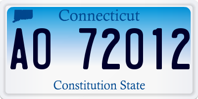 CT license plate AO72012