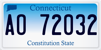 CT license plate AO72032