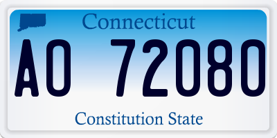 CT license plate AO72080