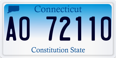 CT license plate AO72110