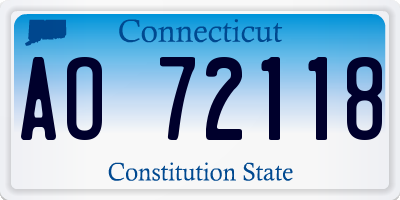 CT license plate AO72118