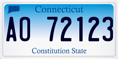 CT license plate AO72123