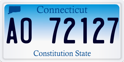 CT license plate AO72127