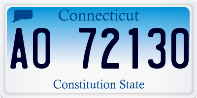 CT license plate AO72130