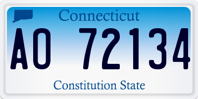 CT license plate AO72134