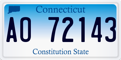 CT license plate AO72143