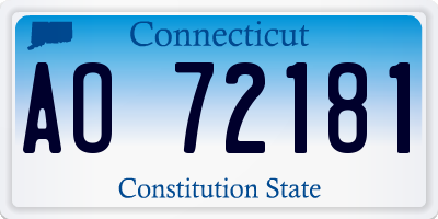 CT license plate AO72181