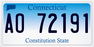 CT license plate AO72191