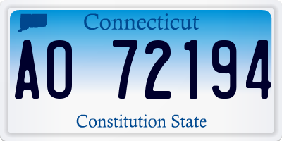 CT license plate AO72194