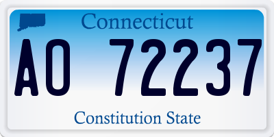 CT license plate AO72237
