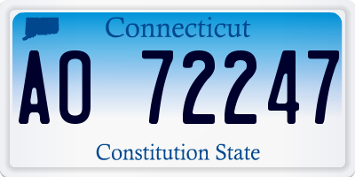 CT license plate AO72247