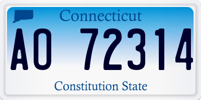 CT license plate AO72314