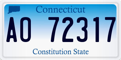 CT license plate AO72317