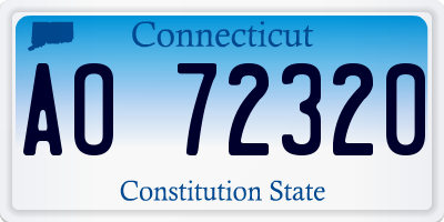 CT license plate AO72320