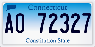 CT license plate AO72327