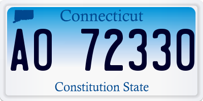 CT license plate AO72330