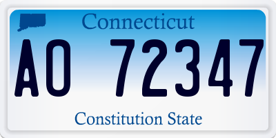 CT license plate AO72347