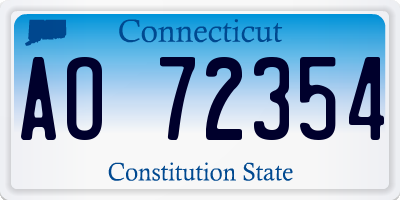 CT license plate AO72354