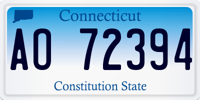 CT license plate AO72394
