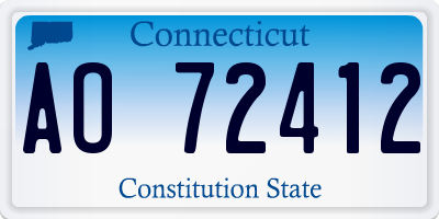 CT license plate AO72412