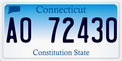 CT license plate AO72430