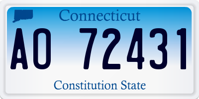 CT license plate AO72431