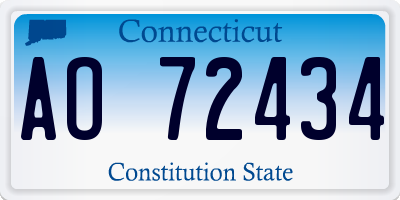 CT license plate AO72434