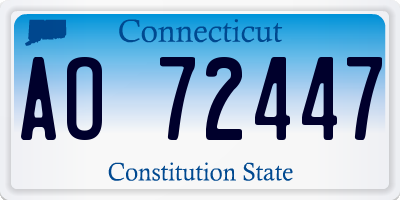 CT license plate AO72447