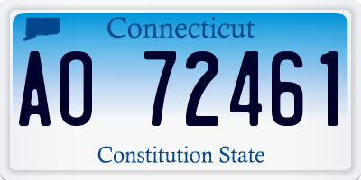 CT license plate AO72461