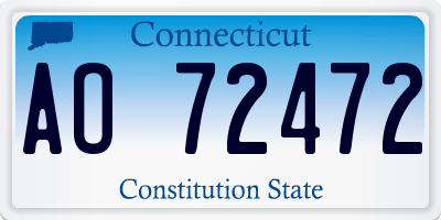 CT license plate AO72472