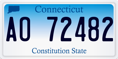 CT license plate AO72482