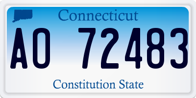 CT license plate AO72483