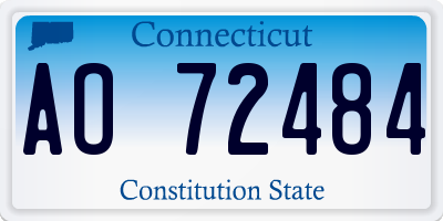 CT license plate AO72484