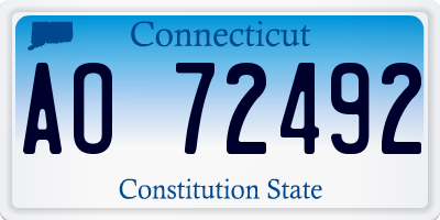 CT license plate AO72492