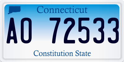 CT license plate AO72533