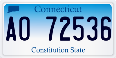 CT license plate AO72536