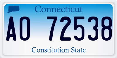 CT license plate AO72538