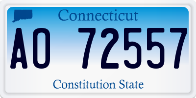 CT license plate AO72557