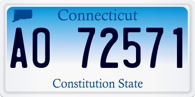 CT license plate AO72571