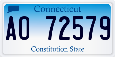 CT license plate AO72579