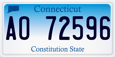 CT license plate AO72596