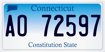 CT license plate AO72597