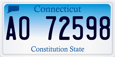 CT license plate AO72598